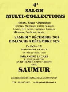 salon 2024 le 7 et 8 décembre salle lacaze à SAUMUR